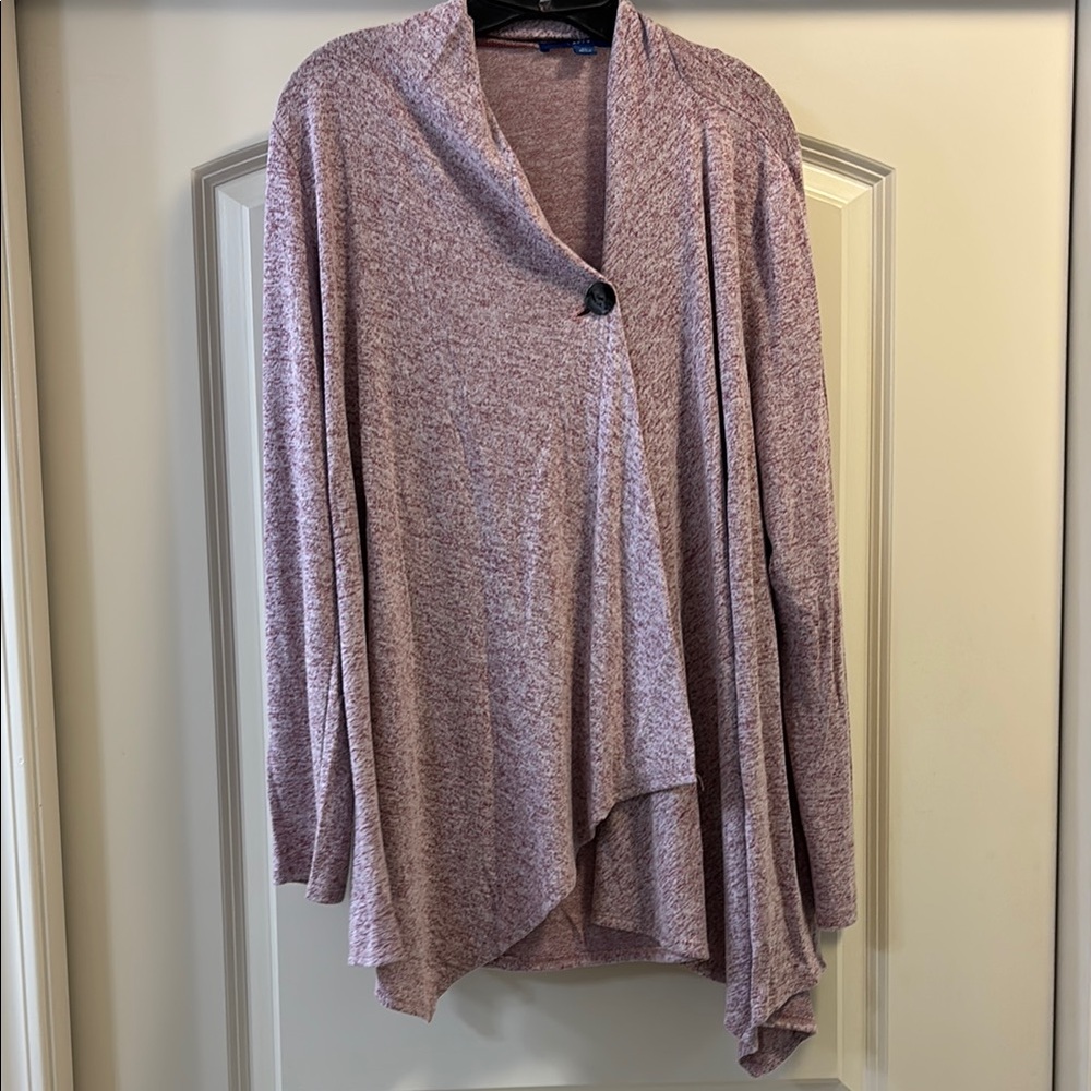 Apt. 9 Pink Cardigan with Waterfall Drape